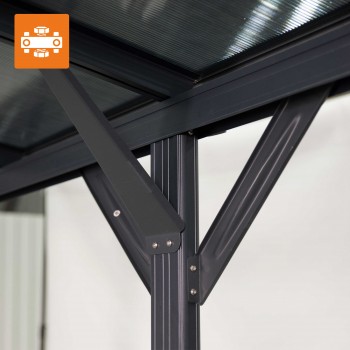 Wiata garażowa ALU 505x300x220 szara - Tilos I GRINDI IN THE GARDEN - 12