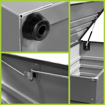 Skrzynia ogrodowa metalowa - Orto 400 litrów - antracytowa GRINDI IN THE GARDEN - 6