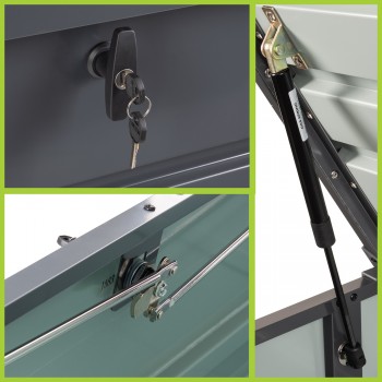 Skrzynia ogrodowa metalowa - Orto 600 litrów - antracytowa GRINDI IN THE GARDEN - 15