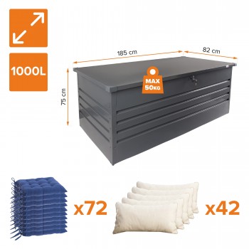 Skrzynia ogrodowa metalowa - Orto 1000 litrów - antracytowa GRINDI IN THE GARDEN - 3
