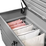 Skrzynia ogrodowa metalowa - Orto 400 litrów - szara GRINDI IN THE GARDEN - 2