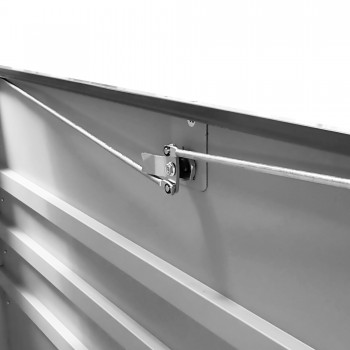 Skrzynia ogrodowa metalowa - Orto 400 litrów - szara GRINDI IN THE GARDEN - 4