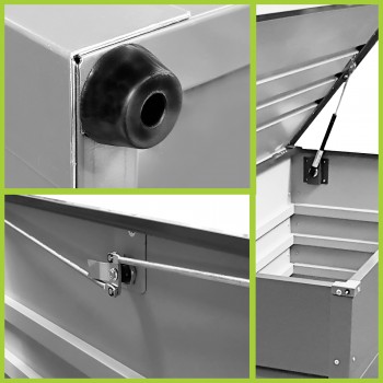 Skrzynia ogrodowa metalowa - Orto 400 litrów - szara GRINDI IN THE GARDEN - 6