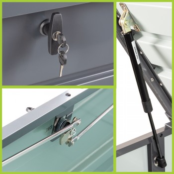 Skrzynia ogrodowa metalowa - Orto 600 litrów - szara GRINDI IN THE GARDEN - 4