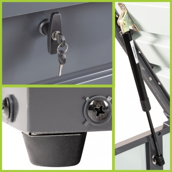 Skrzynia ogrodowa metalowa - Orto 1000 litrów - szara GRINDI IN THE GARDEN - 5