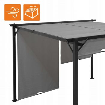 Pergola tarasowa ogrodowa - stalowa - Delos I 2,9x2,9m szara GRINDI IN THE GARDEN - 9