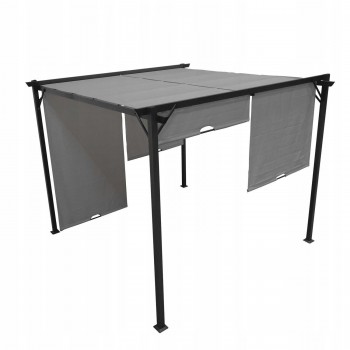 Pergola tarasowa ogrodowa - stalowa - Delos I 2,9x2,9m szara
