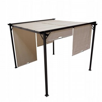 Pergola tarasowa ogrodowa - stalowa - Delos I 2,9x2,9m beżowa
