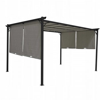 Pergola tarasowa ogrodowa - stalowa - Delos II 2,9x3,9m - szara
