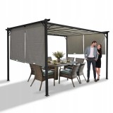 Pergola tarasowa ogrodowa - stalowa - Delos II 2,9x3,9m - szara GRINDI IN THE GARDEN - 2