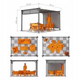 Pergola tarasowa ogrodowa - stalowa - Delos II 2,9x3,9m - szara GRINDI IN THE GARDEN - 4