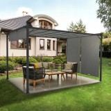 Pergola tarasowa ogrodowa - stalowa - Delos II 2,9x3,9m - szara GRINDI IN THE GARDEN - 6