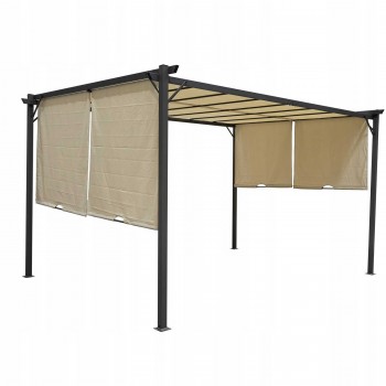 Pergola tarasowa ogrodowa - stalowa - Delos II 2,9x3,9m beżowa