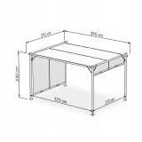 Pergola tarasowa ogrodowa - stalowa - Delos II 2,9x3,9m beżowa GRINDI IN THE GARDEN - 3