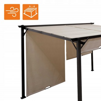 Pergola tarasowa ogrodowa - stalowa - Delos II 2,9x3,9m beżowa GRINDI IN THE GARDEN - 8