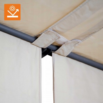 Pergola tarasowa ogrodowa - stalowa - Delos II 2,9x3,9m beżowa GRINDI IN THE GARDEN - 9