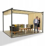 Pergola tarasowa ogrodowa - stalowa - Delos II 2,9x3,9m beżowa GRINDI IN THE GARDEN - 2