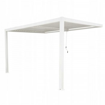 Pergola tarasowa przyścienna aluminiowa, biała - Kea VII 4x3m GRINDI IN THE GARDEN - 1
