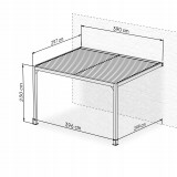 Pergola tarasowa przyścienna aluminiowa, szara - Kea VII 4x3m GRINDI IN THE GARDEN - 3