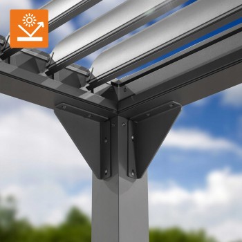 Pergola tarasowa przyścienna aluminiowa, szara - Kea VII 4x3m GRINDI IN THE GARDEN - 9