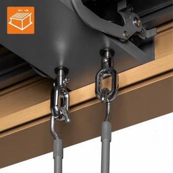 Pergola tarasowa, imitacja drewna aluminiowa z otwieranym dachem - Kea II 3x4m GRINDI IN THE GARDEN - 8