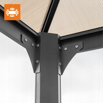 Altana ogrodowa aluminiowa, antracytowa - Libra I 3x3m GRINDI IN THE GARDEN - 8