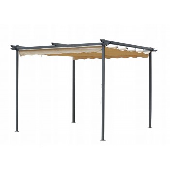 Pergola tarasowa ogrodowa - metalowa - Milos I 3x3m beżowa