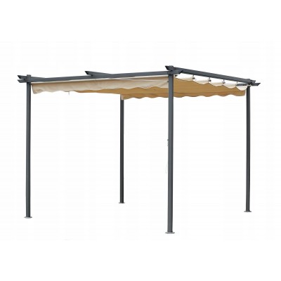 Pergola tarasowa ogrodowa - metalowa - Milos I 3x3m beżowa