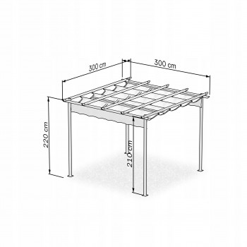 Pergola tarasowa ogrodowa - metalowa - Milos I 3x3m beżowa GRINDI IN THE GARDEN - 5