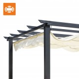 Pergola tarasowa ogrodowa - metalowa - Milos I 3x3m beżowa GRINDI IN THE GARDEN - 13