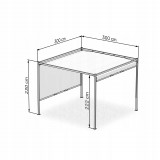 Pergola tarasowa ogrodowa - metalowa - Naxos 3x3m beżowa GRINDI IN THE GARDEN - 3