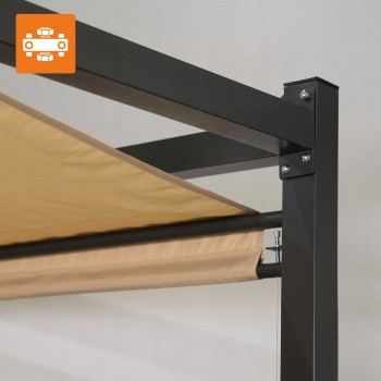 Pergola tarasowa ogrodowa - metalowa - Naxos 3x3m beżowa GRINDI IN THE GARDEN - 7