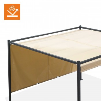Pergola tarasowa ogrodowa - metalowa - Naxos 3x3m beżowa GRINDI IN THE GARDEN - 9