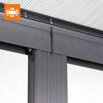 Pergola tarasowa przyścienna aluminiowa, szara - Nea II 4,3x3m GRINDI IN THE GARDEN - 8