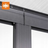 Pergola tarasowa przyścienna aluminiowa, szara - Nea II 4,3x3m GRINDI IN THE GARDEN - 8