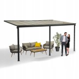 Pergola tarasowa przyścienna aluminiowa, szara - Nea II 5x3m GRINDI - 4