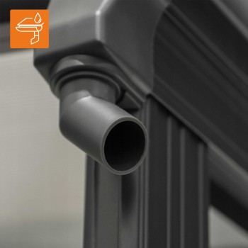 Pergola tarasowa przyścienna aluminiowa, szara - Nea II 5x3m GRINDI - 8