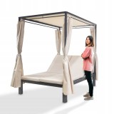 Pergola leżak ogrodowy z zadaszeniem - Kayan I - 207x147x205 szara GRINDI - 5