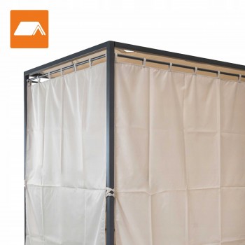 Pergola leżak ogrodowy z zadaszeniem - Kayan I - 207x147x205 szara GRINDI - 6