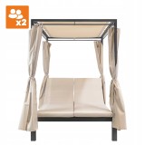 Pergola leżak ogrodowy z zadaszeniem - Kayan I - 207x147x205 szara GRINDI - 3