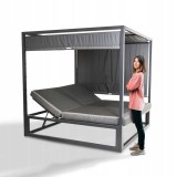 Pergola leżak ogrodowy z zadaszeniem - Werula I - 195x195x195 szara GRINDI - 16