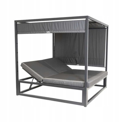 Pergola leżak ogrodowy z zadaszeniem - Werula I - 195x195x195 szara