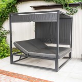 Pergola leżak ogrodowy z zadaszeniem - Werula I - 195x195x195 szara GRINDI - 4