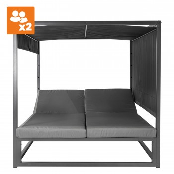 Pergola leżak ogrodowy z zadaszeniem - Werula I - 195x195x195 szara GRINDI - 6