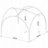Pawilon ogrodowy altana - stalowa - SIMI 3,8x3,8m beżowa GRINDI - 4