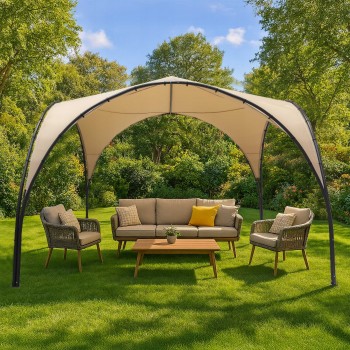 Pawilon ogrodowy altana - stalowa - SIMI 3,8x3,8m beżowa GRINDI - 7