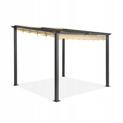 Pergola tarasowa ogrodowa - aluminiowa  - Keros 3x3m beżowa
