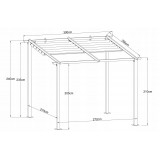 Pergola tarasowa ogrodowa - aluminiowa  - Keros 3x3m beżowa GRINDI IN THE GARDEN - 4