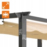 Pergola tarasowa ogrodowa - aluminiowa  - Keros 3x3m beżowa GRINDI IN THE GARDEN - 5