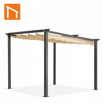 Pergola tarasowa ogrodowa - aluminiowa  - Keros 3x3m beżowa GRINDI IN THE GARDEN - 8